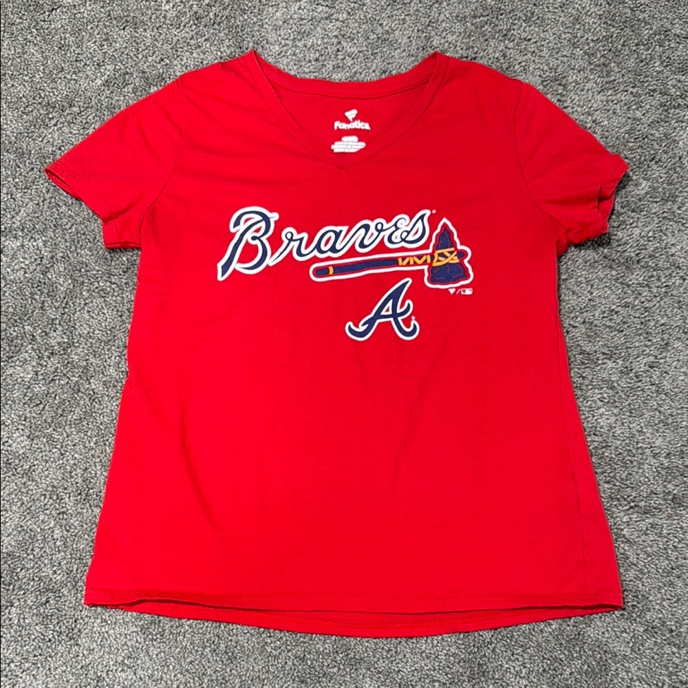 Fanatics Red Atlantic Braves Women’s Logo Tee